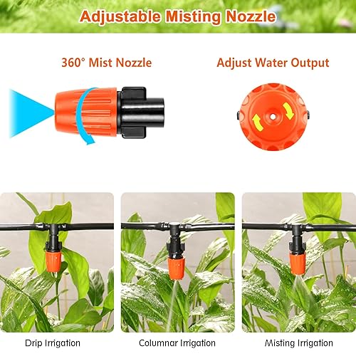 Miniatura 4 de Kit de 280 accesorios de riego por goteo para tubos de 14 de pulgada conectores de púas Gardrip de 14 de pulgada (boquillas, boquillas en T,