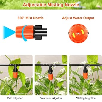 Gardrip 280 Pcs Drip Irrigation Fittings Kit for 1/4 Tubing:Gardrip 1/4 Inch Drip System Barbed Connectors (Nozzles, Nozzle Tees, Valves, Single Barbs, Couplings, Tees, Elbows, Plugs, Crosses)