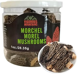 VIGOROUS MOUNTAINS Dried Morel Mushrooms Grade AAA, 1 oz Wild Morchella Conica - Thick, Fragrant, Umami-Rich Gourmet Mushrooms
