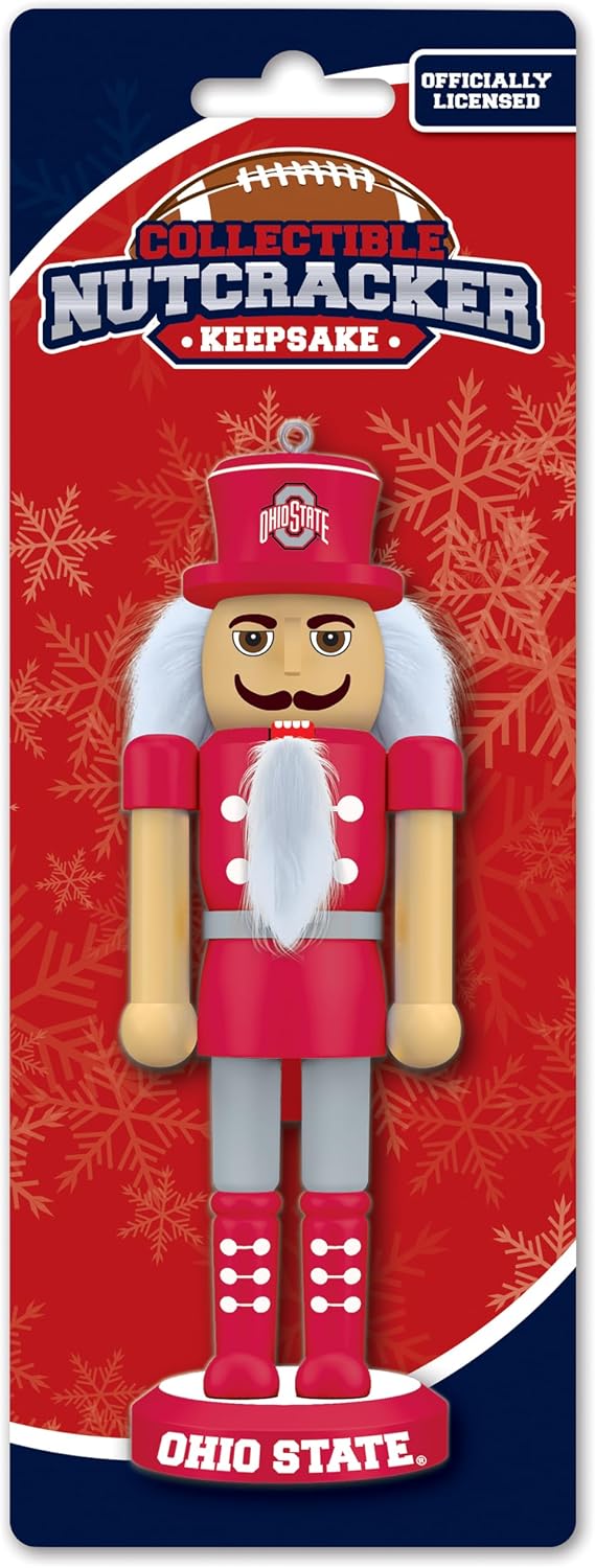 Masterpieces Game Day - NCAA Ohio State Buckeyes - Team Painted Keepsake Wood Nutcracker Ornament