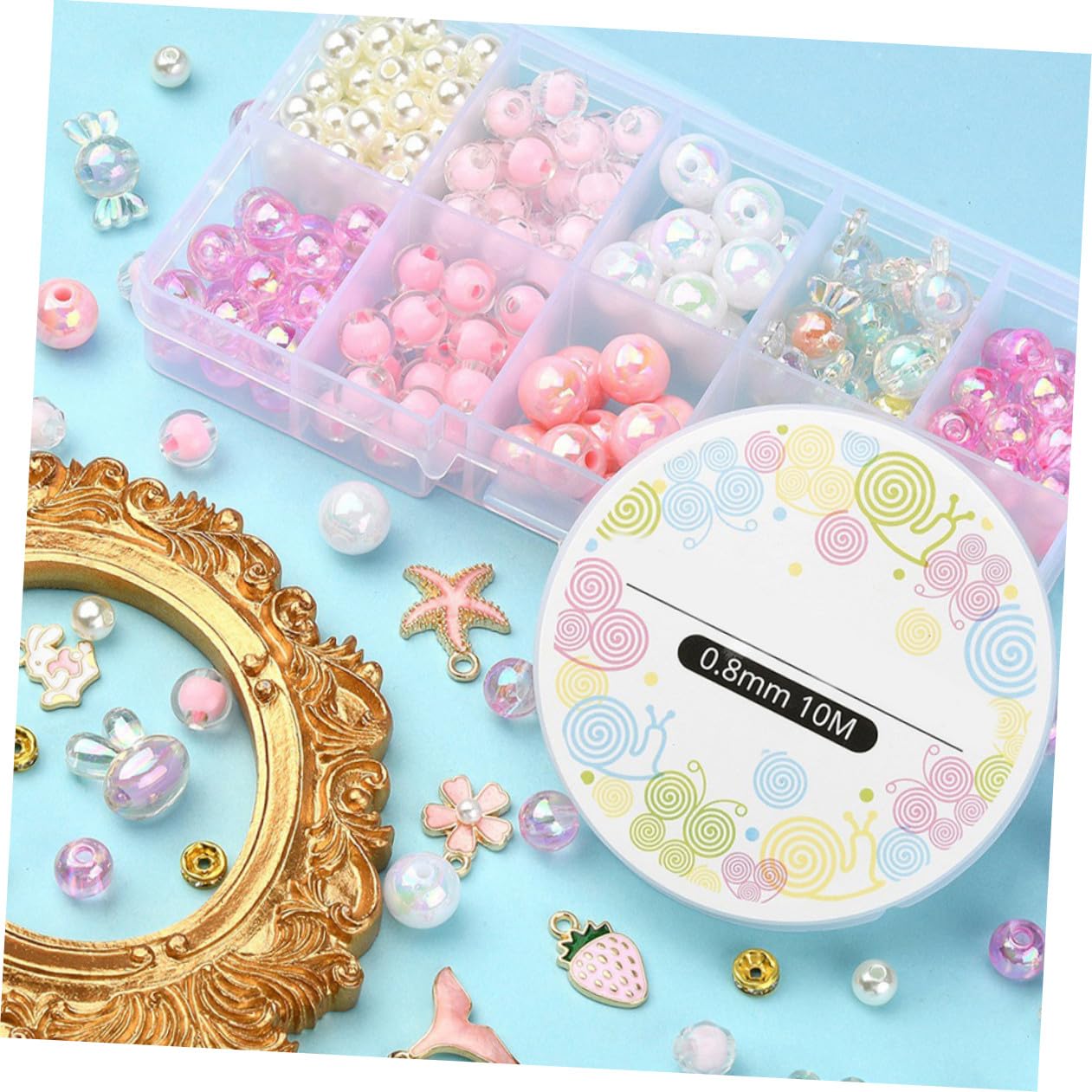 jojofuny 5 Juegos Kit de Fabricación de Pulseras Diy con Compartimentos Rosa para Joyería Conjunto de Beads para Manualidades para Pulseras Personalizadas