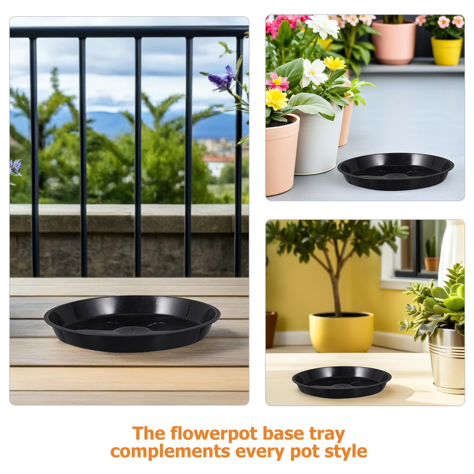 TOYANDONA 30 Unidades Platillos para Plantas de Bandejas Redondas de Plástico para Macetas Interiores y Exteriores Colectores de Agua para Hogar Oficina y Jardín