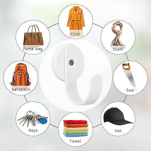 Vista 52 de FYY Percha magnética para corona, paquete de 2 imanes resistentes con gancho para refrigerador, ganchos magnéticos para decoración de Navidad