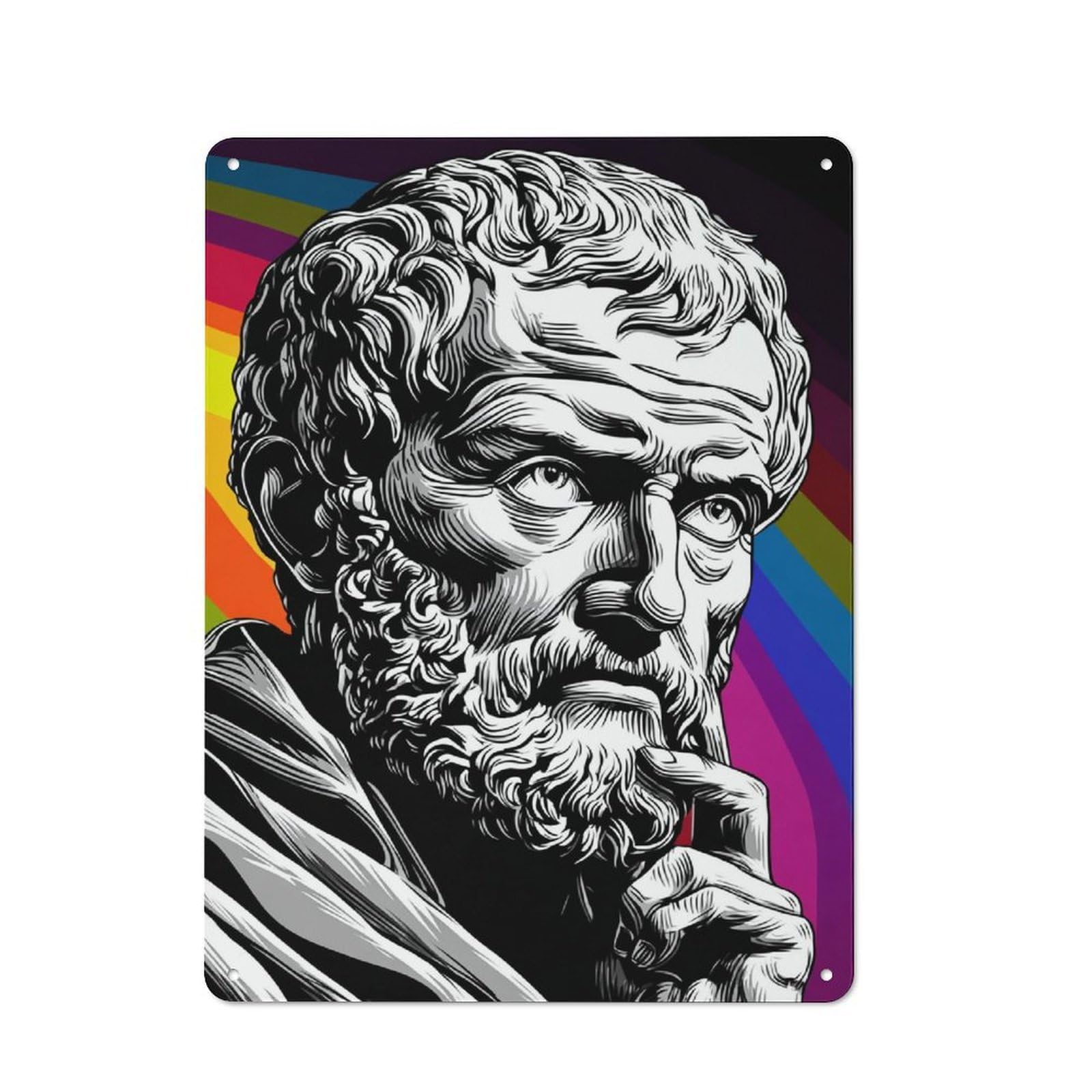 Junmoney Philosopher's Wisdom Timeless Insights -1 Industrial-Style Metal Sign 40X30cm For Hallway Wall, For Kitchen, Dining Room And Home Bar Wall Decor