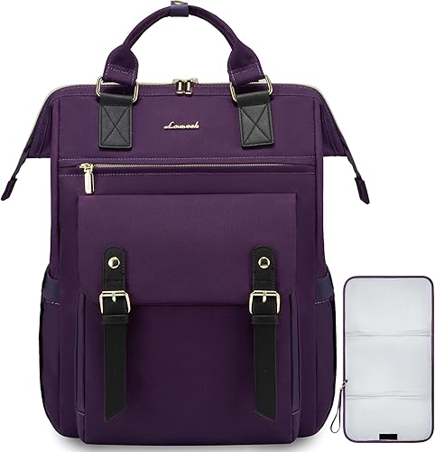 LOVEVOOK Mochila para pañales, bolsa de bebé grande con cambiador, bolsas de pañales de viaje para mamá, bolsa de pañales con correa para cochecito,