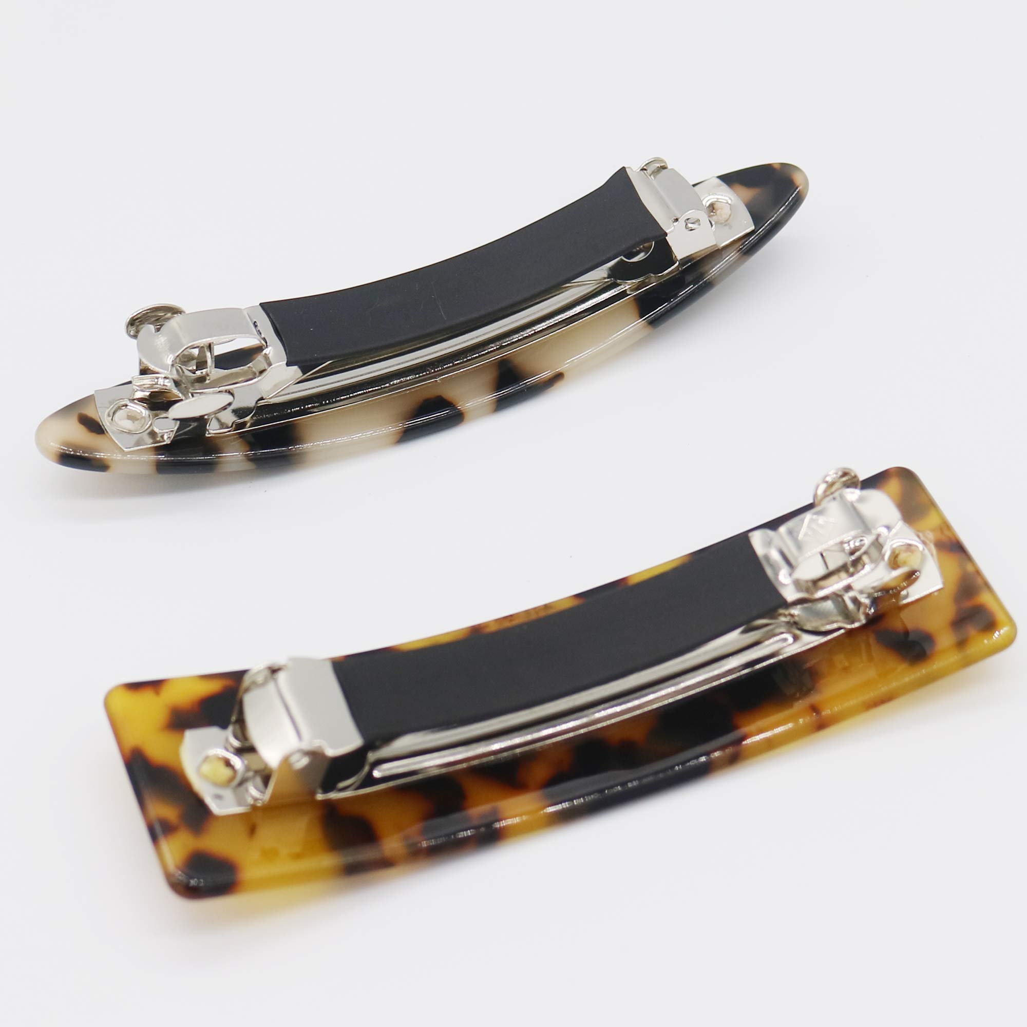 4 Pcs Elegant Rectangle and oval Barrette Acetic Acid French