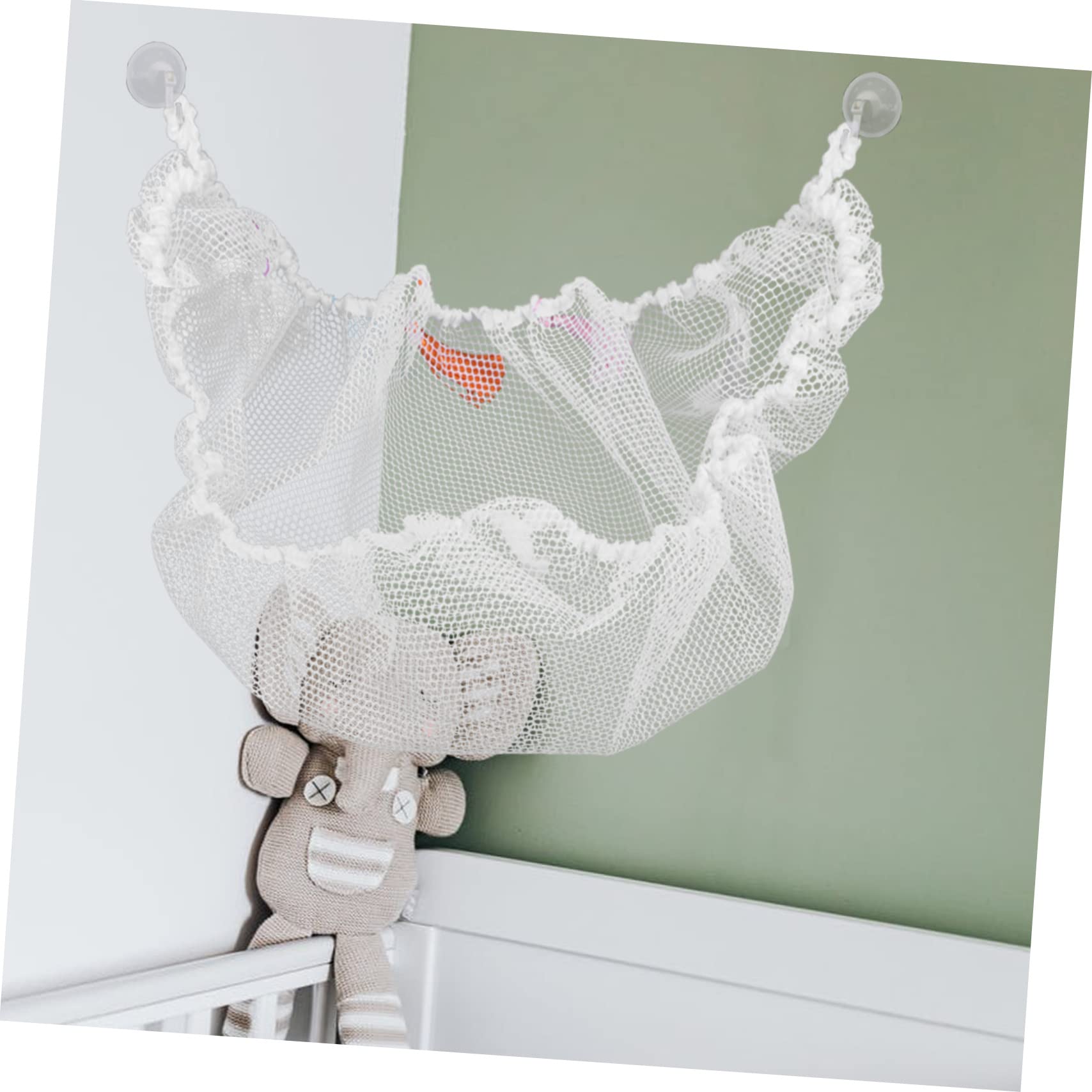 FAVOMOTO Child-friendly Toy Storage Hammock Net Mesh Corner Organizer Stuffed Animal Net Hammock