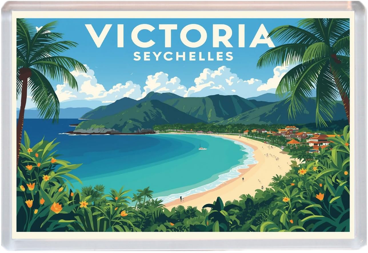 Victoria - Seychelles - Jumbo Artistic Fridge Magnet 96 x 67mm BBSFHM2108