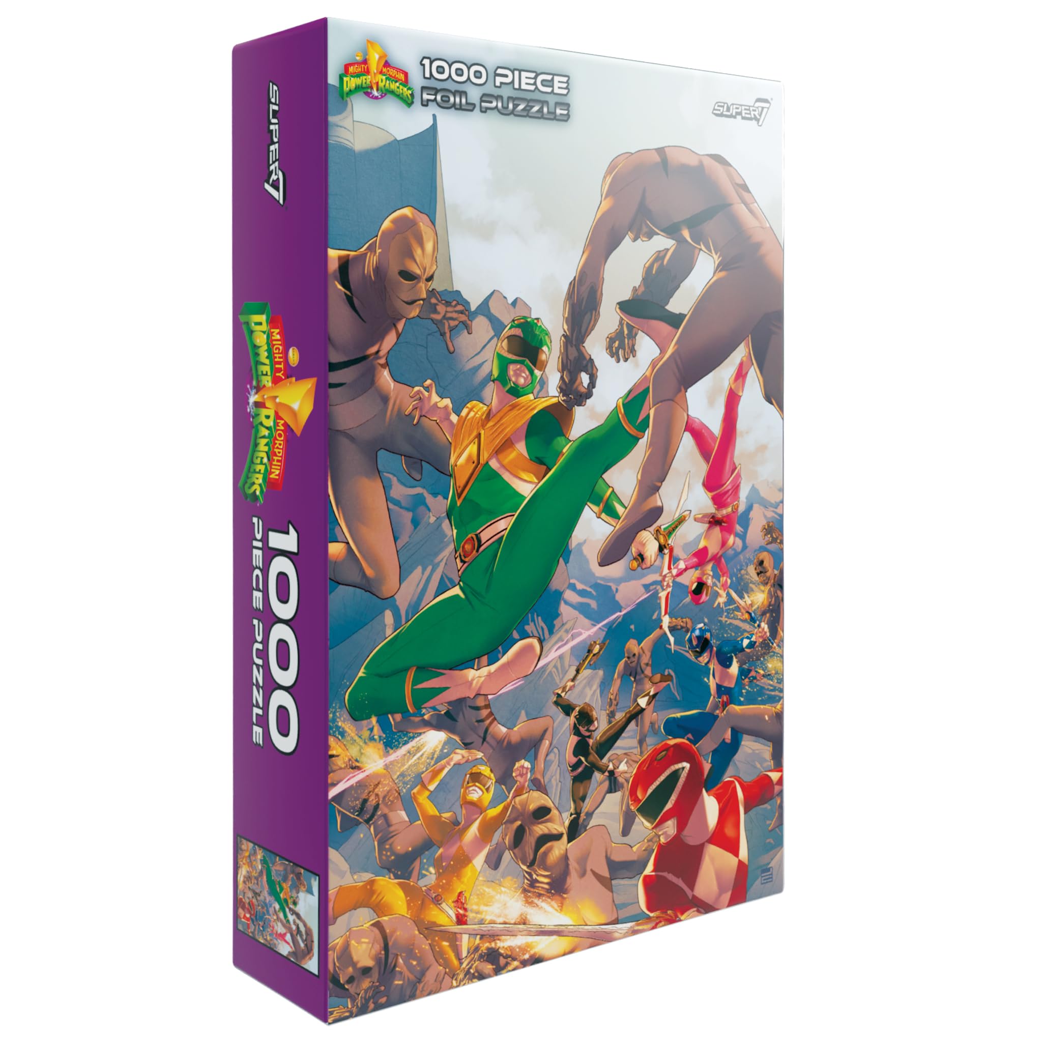 Super7 Mighty Morphin Power Rangers Grouped Puzzle - 1,000 Piece Power Rangers Puzzle Classic TV Show Collectibles