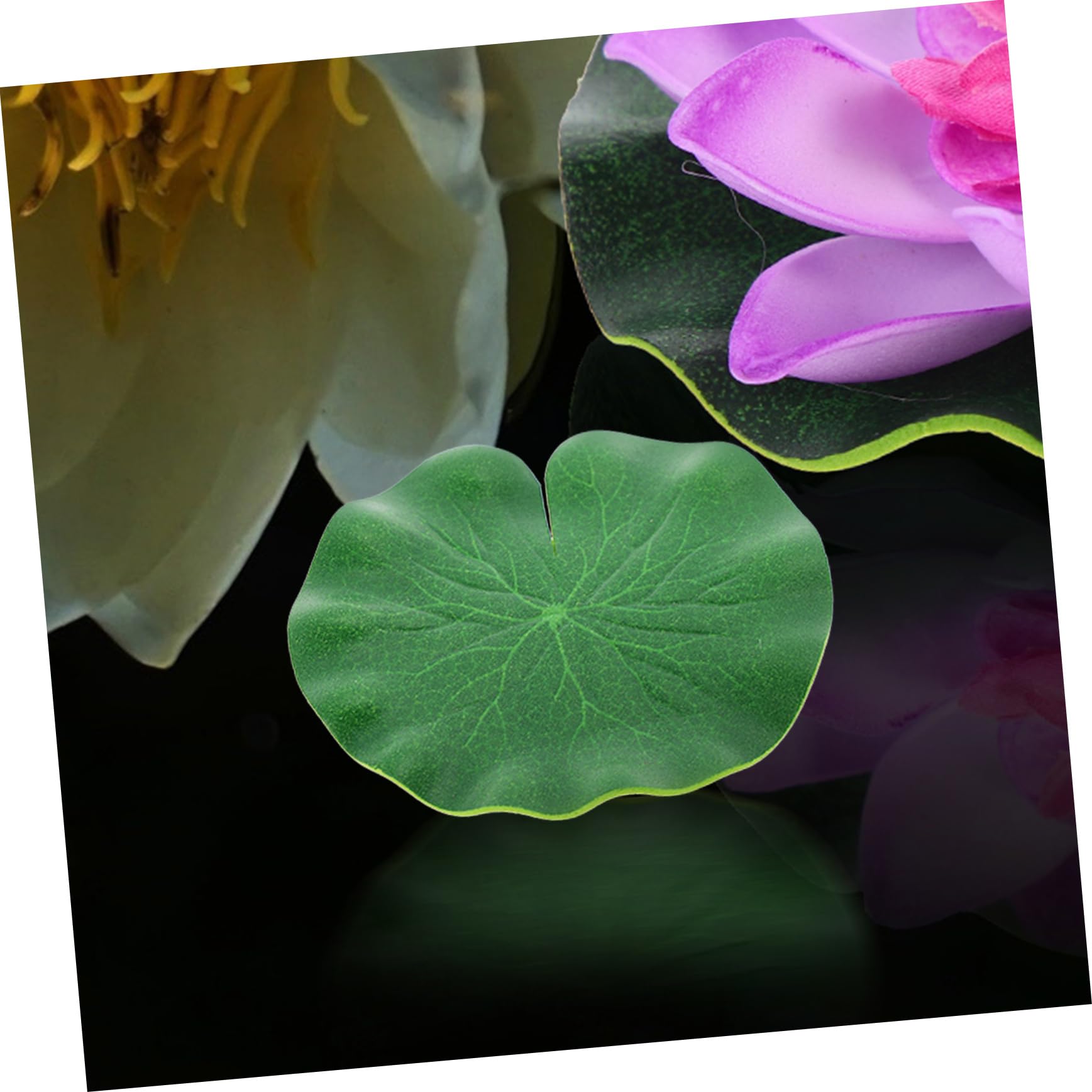 Alipis 4 Juegos Hoja de Loto de lenteja de Agua simulada Acuario Artificial Aquarium Fish Artificial Largo Falso Planta de lenteja de Agua emulada Acuario Plantas flotantes páginas Verde
