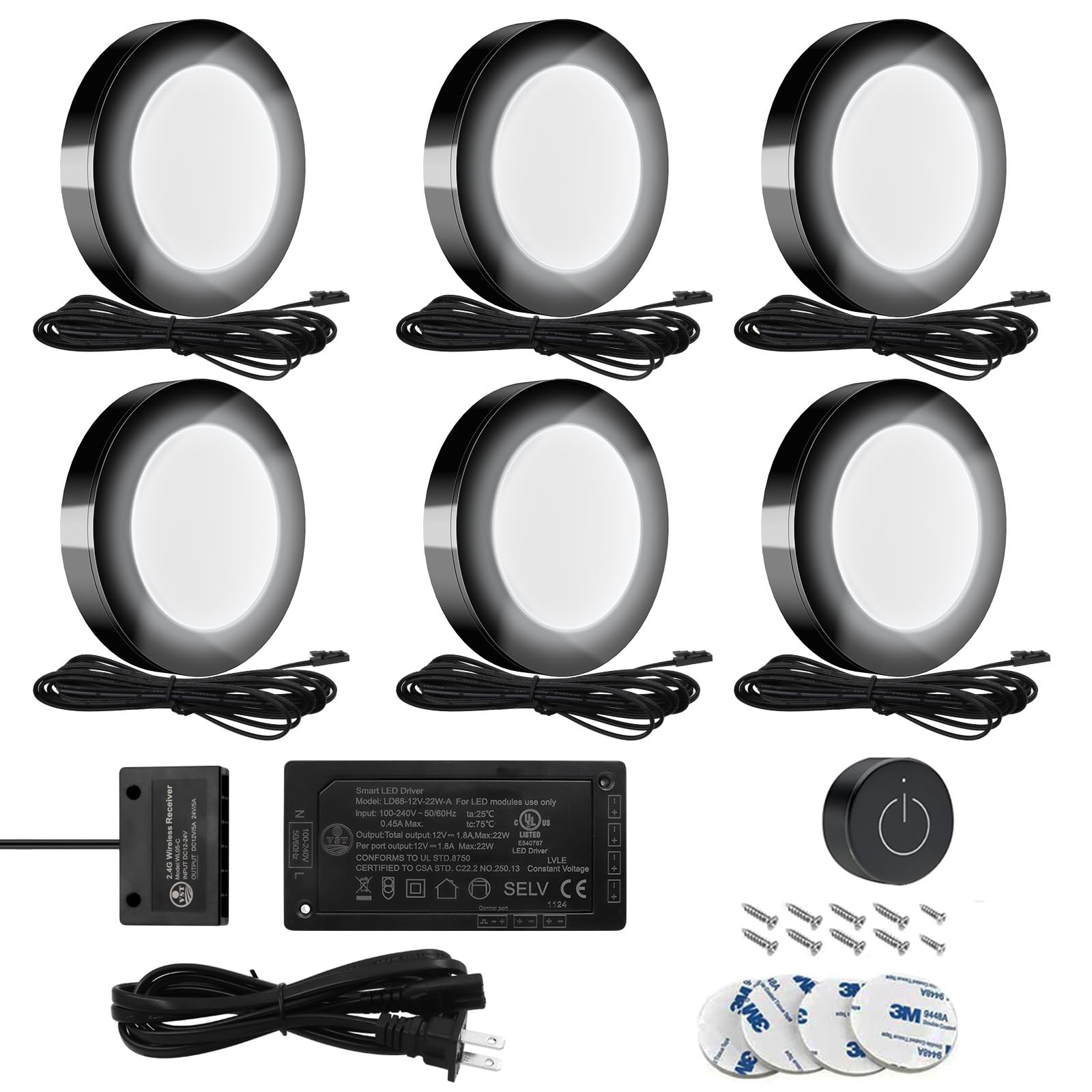 【vin Store】サウンドバー関連 VST Under Cabinet Lighting 12V 2W(12W Total, 60W Equivalent) with