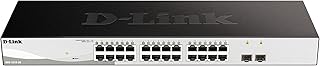 D-Link 26 Port Smart Managed Layer 2+ Gigabit Ethernet Switch with 2 Gigabit SFP Ports (DGS-1210-26), Black