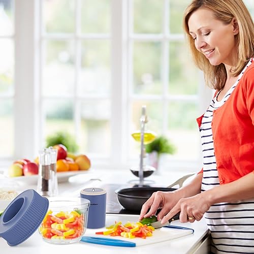 Miniatura 7 de Procesadores de alimentos con 2 cuencos, picadora de carne de 400 W, picadora de alimentos eléctrica, 2 velocidades, 8 tazas de vidrio y 8 tazas de