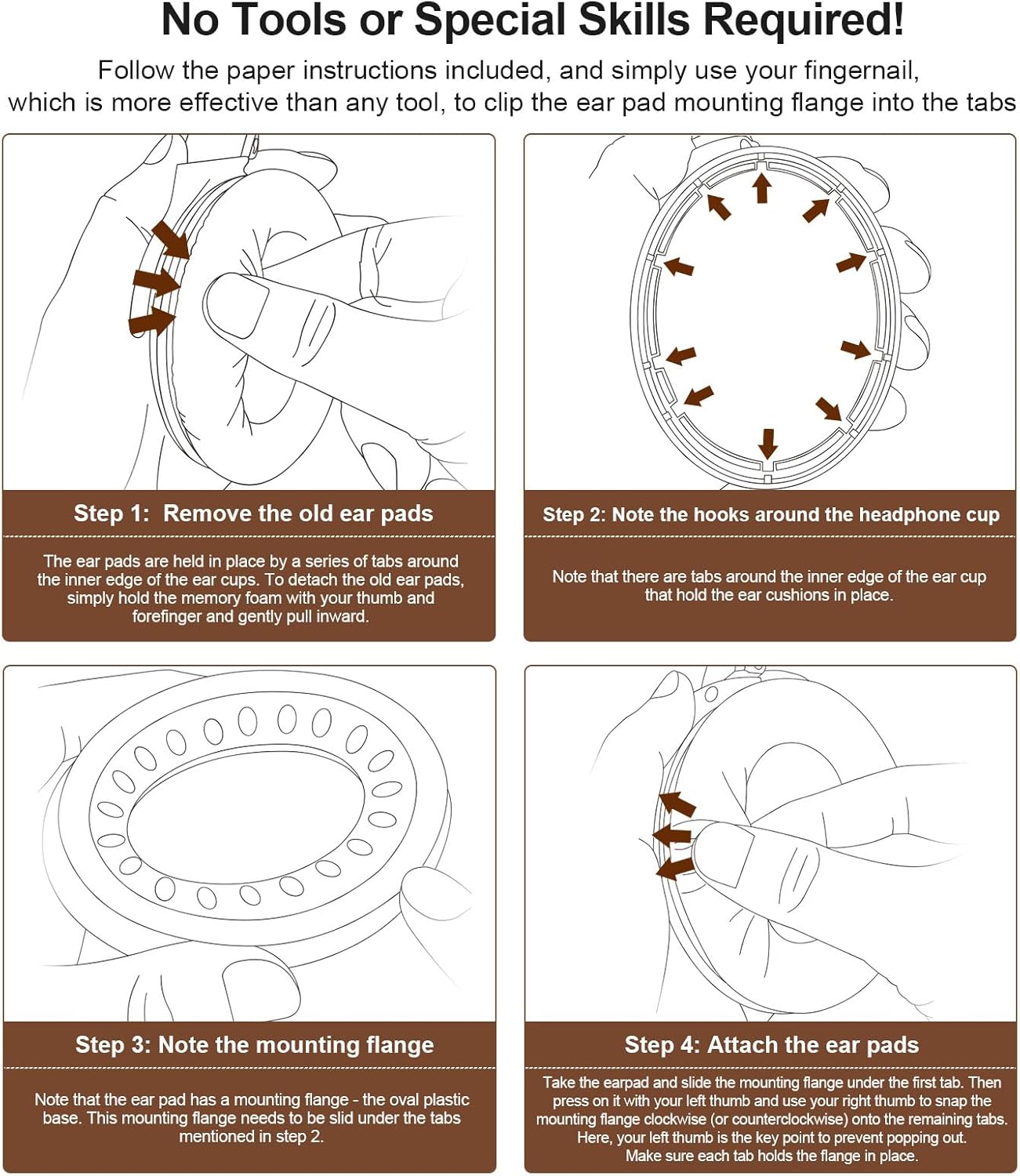 Aurivor Leather Ear-Pads Cushions for Bose QuietComfort QC-35 QC-35-ii QC-25 QC-15 QC-2 Headphones, Lambskin Replacement Ear Covers for Ae2/Ae2i/Ae2W SoundLink SoundTrue Around-Ear Headsets(Brown)