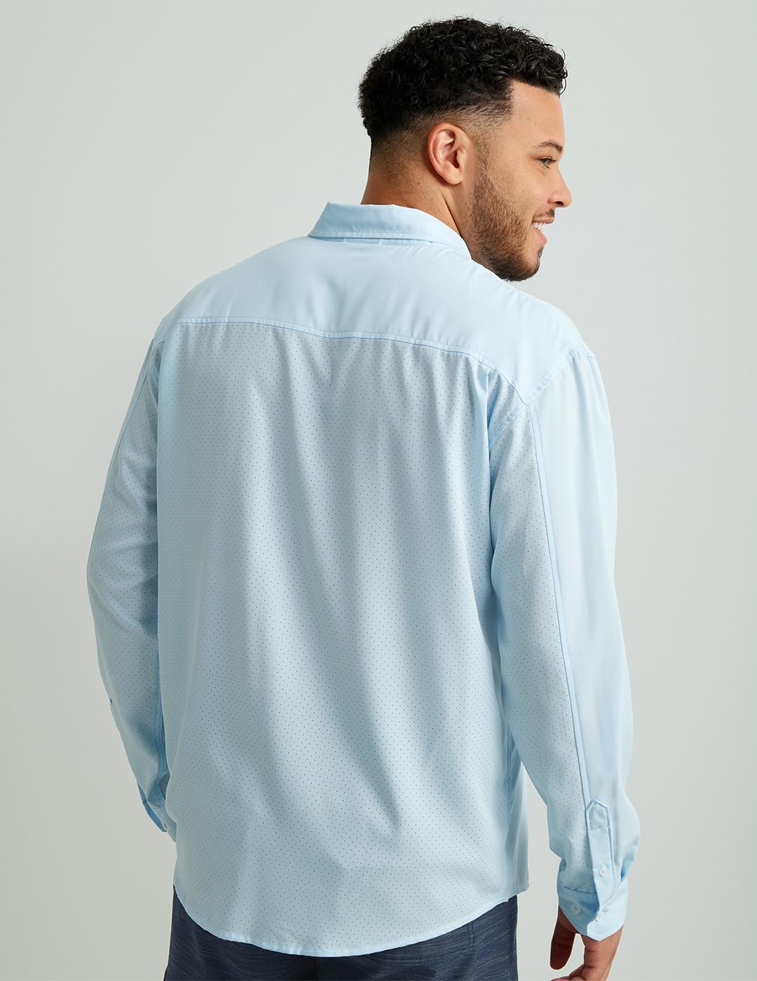 HUK Mens Tide Point Solid Long Sleeve Shirt, Button Down for Men, Fog Green, 3X-Large