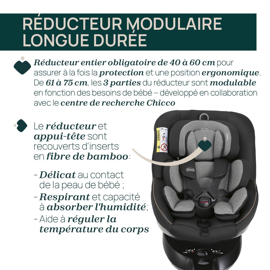 Chicco Seat105 I-Size, Siège Auto Homologué ECE R129/03, Pivotant à 360°, Incliné en 6 Positions, Installation Simple et Rapide, Réducteur Inclus, 40-105cm, Groupe 0/1/2, De 0 à 4 Ans