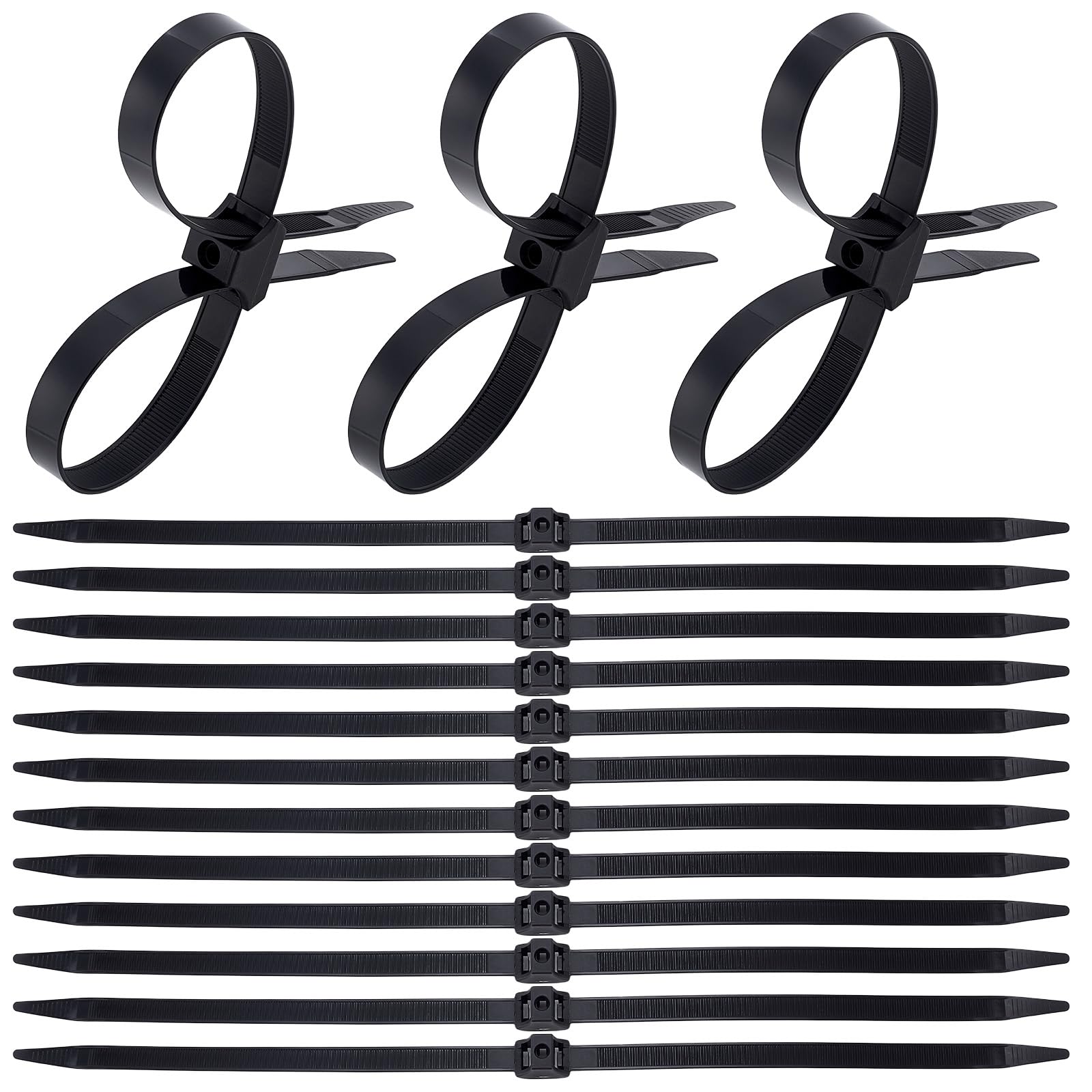 Peacoblue Lot de 70 serre-câbles extra solides - 250 mm - En nylon - Noir