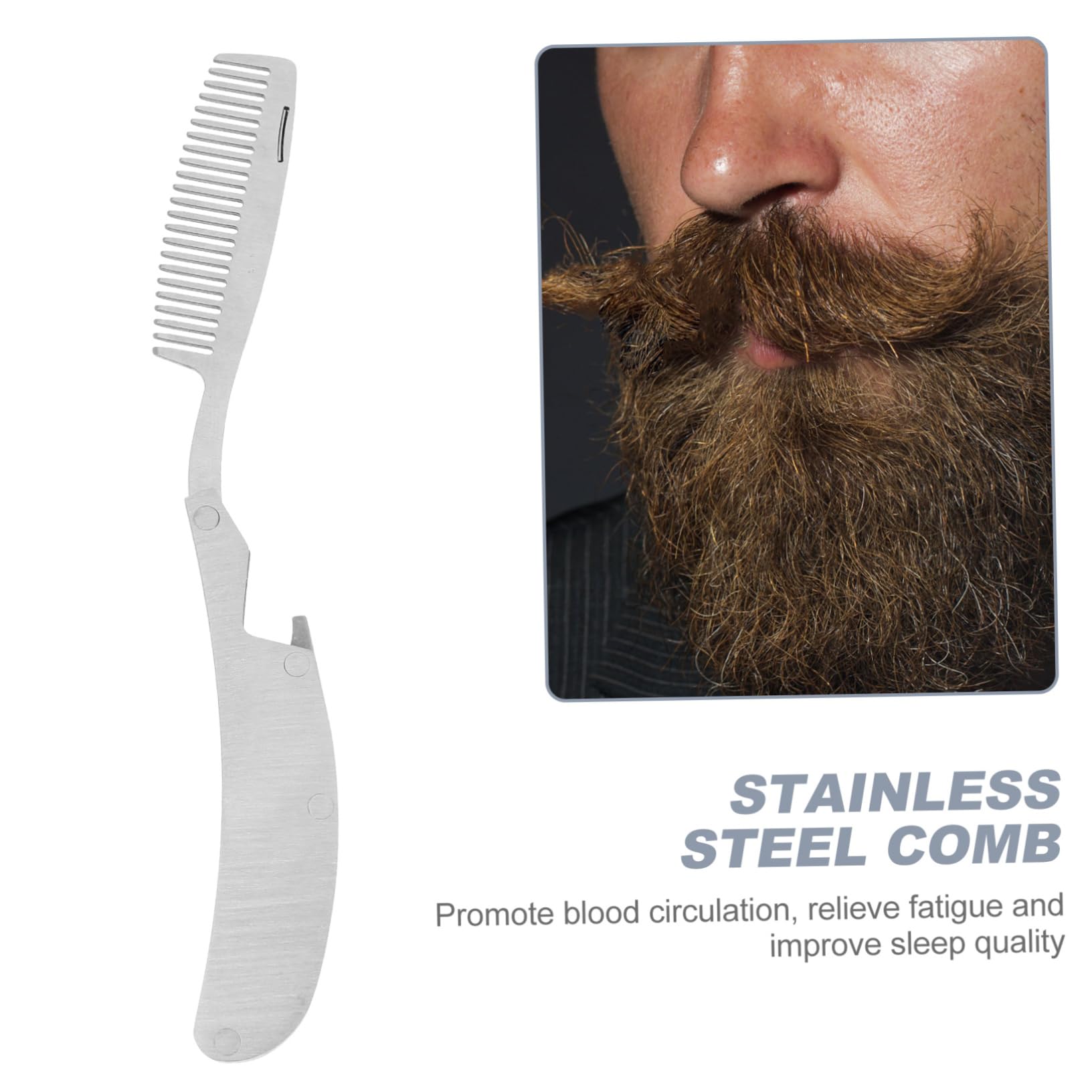 WOONEKY 4 Pezzi Pettine Per Con Spazzola A Denti Pettine Modellante Per Barba Portatile Facile Da Usare Per Uomini