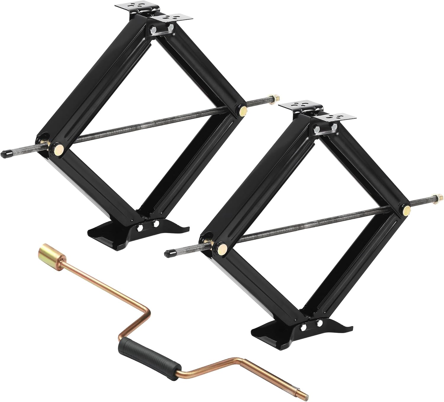 RV Scissor Jack Stabilizer 6500lb Heavy Duty 24" RV Trailer Stabilizer Leveling Scissor Jack for RV Camper with Crank Handle - 2Pack