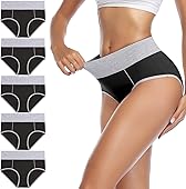 wirarpa Women's Cotton Underwear High Waist Briefs Ladies Soft Comfortable Panties Full Coverage Breathable Underpants 5 Pack X-Large