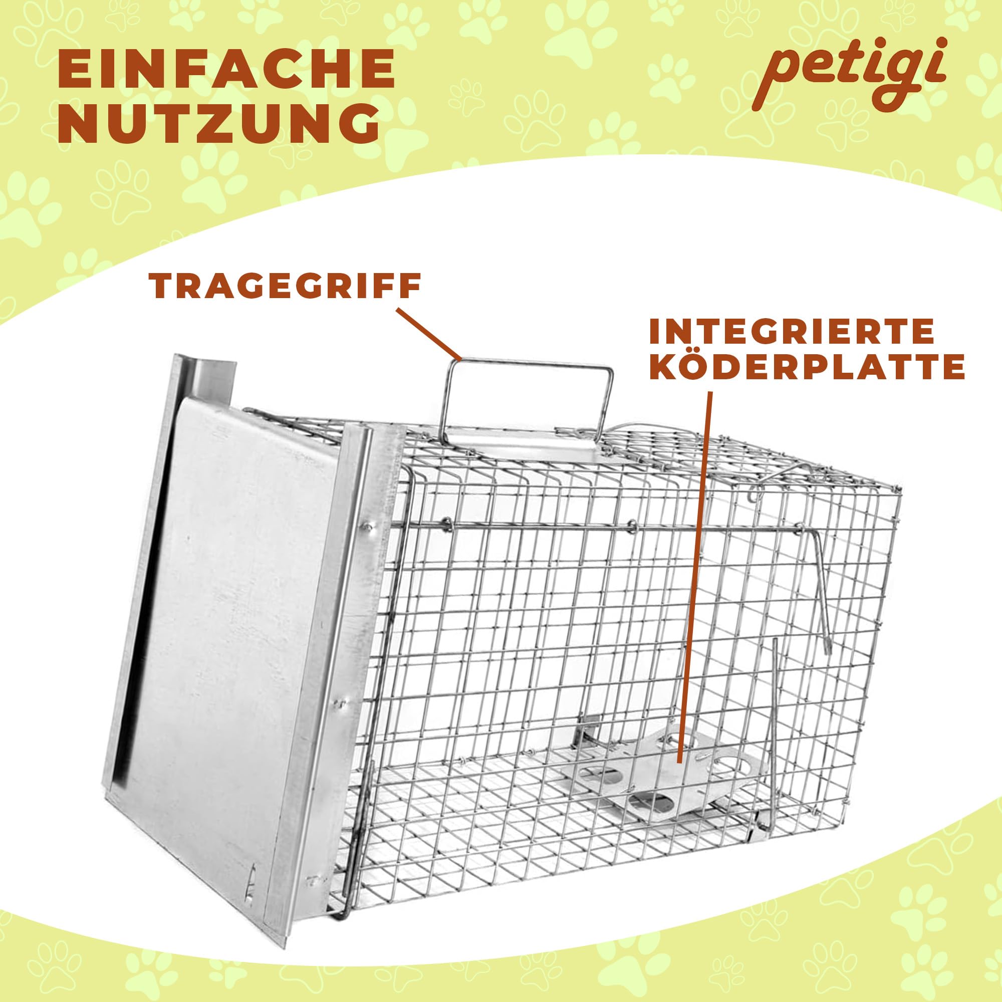 Petigi Animales Humane Trampa Jaula Captura Ratones Ratas Conejos Topos Martas Castores Tejones, Dimensiones/Modelo:Trampa Animales pequeños 7 (50 x 20 x 27 cm)