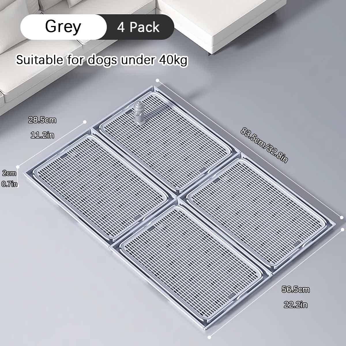 DIY Free-to-Assemble Dog Toilet, Portable Mesh Training Tray, Pet Indoor Dog Training Toilet, Large Space, Easy to Clean(Gray)