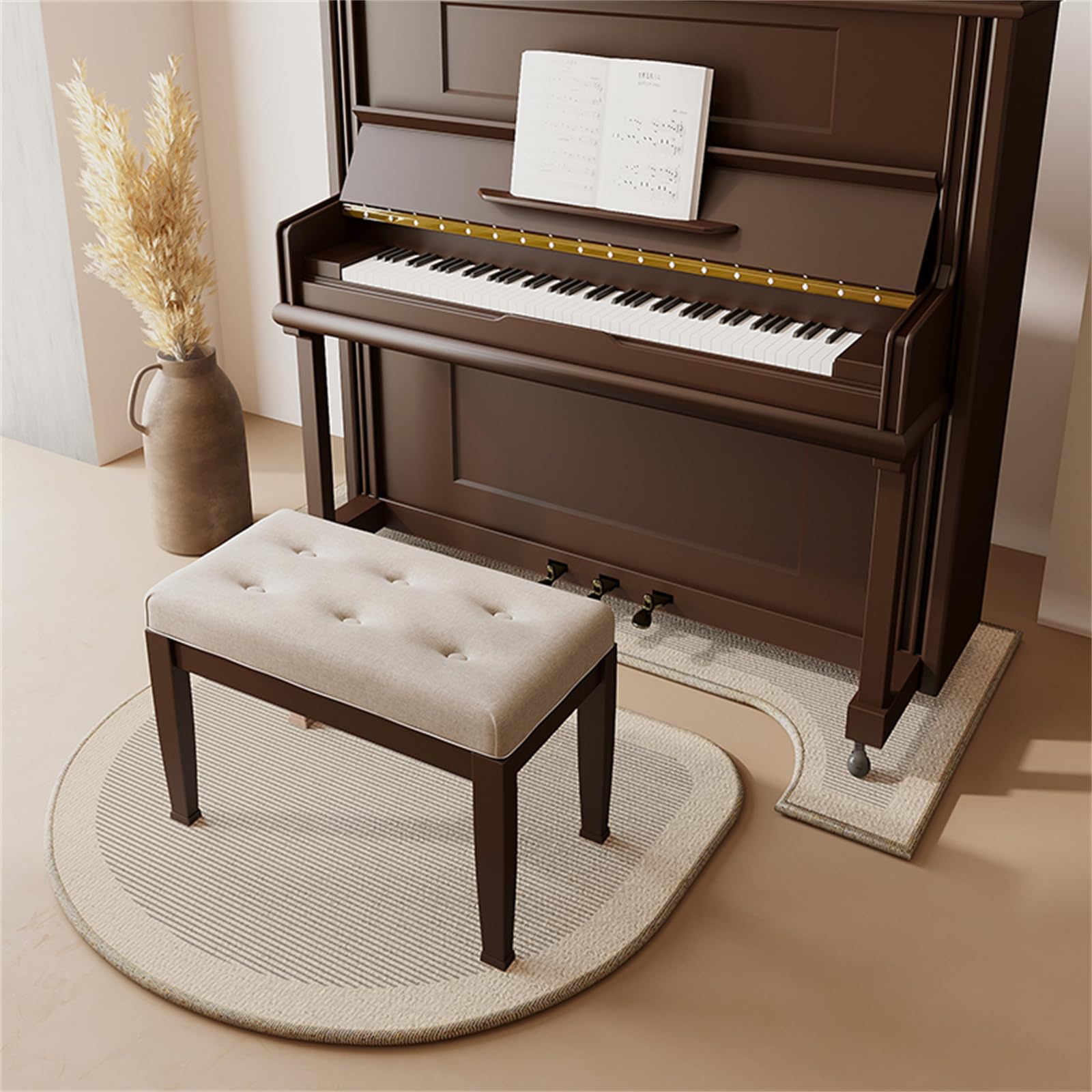 Hixingo Tappeto Insonorizzante per Pianoforte Verticale, Tappeto Insonorizzato per Insonorizzazione Stanza Pavimento Antiscivolo TPR per Studio Suonare, Sala Musica (Eleganza semplice,70 * 160cm)