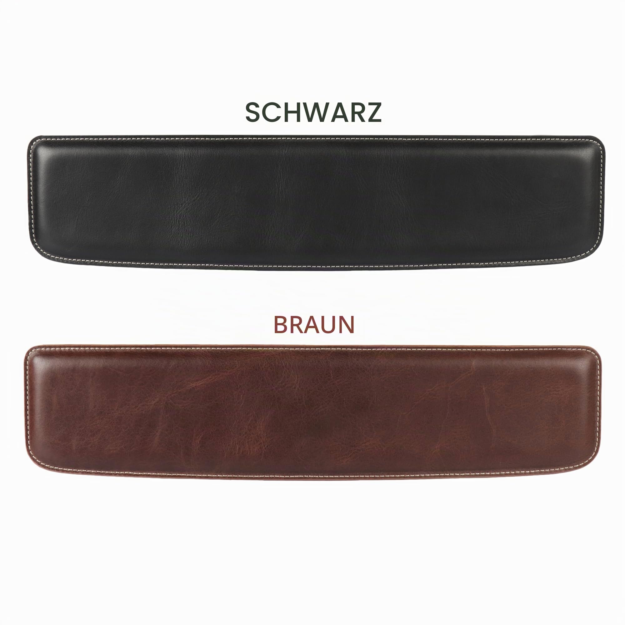Londo Echtes Leder Tastaturpad - Premium Ergonomische Unterstützung für Komfortables Tippen bei der Arbeit und zu Hause (Braun, Groß)