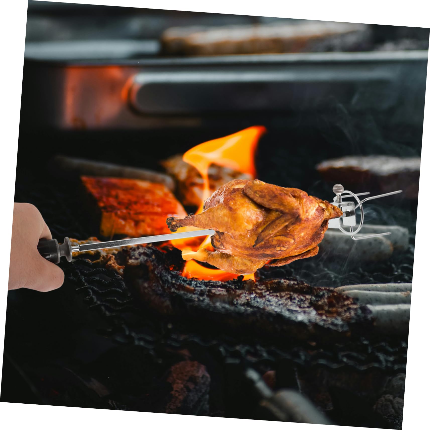 Abaodam 2 Set forchetta da barbecue bastoncini da barbecue griglia per barbecue torrefazione grigliare Forks accessori per arrostire forno forchetta da carne Acciaio inossidabile Silver