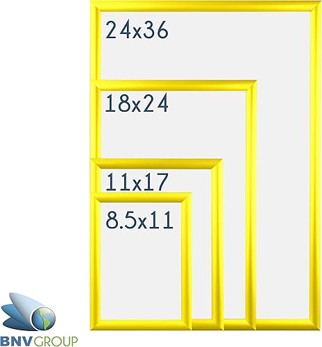 Miniatura 7 de BNV - Marco de fotos de aluminio con carga frontal, amarillo, 16 x 20 pulgadas, perfil de 1 pulgada, montaje en pared, modo vertical y horizontal,