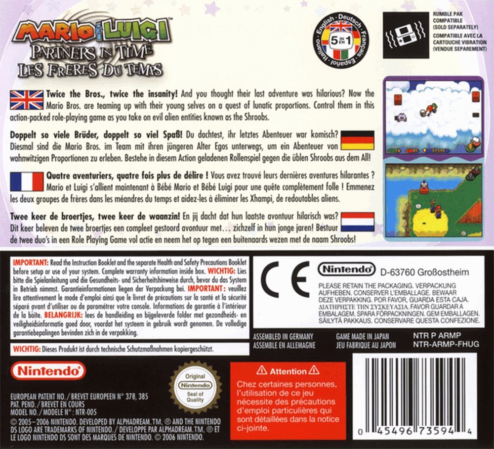 MARIO ET LUIGI PARTNERS IN TIME DS