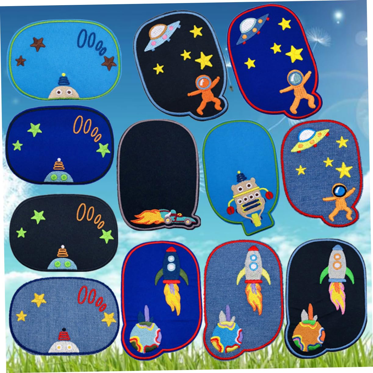 Operitacx 36piezas Parches Adhesivos De Bordado Para Ropa Parche De Estrella Planetaria Para Chaquetas Jeans y Manualidades Para Diy y Decoración Infantil