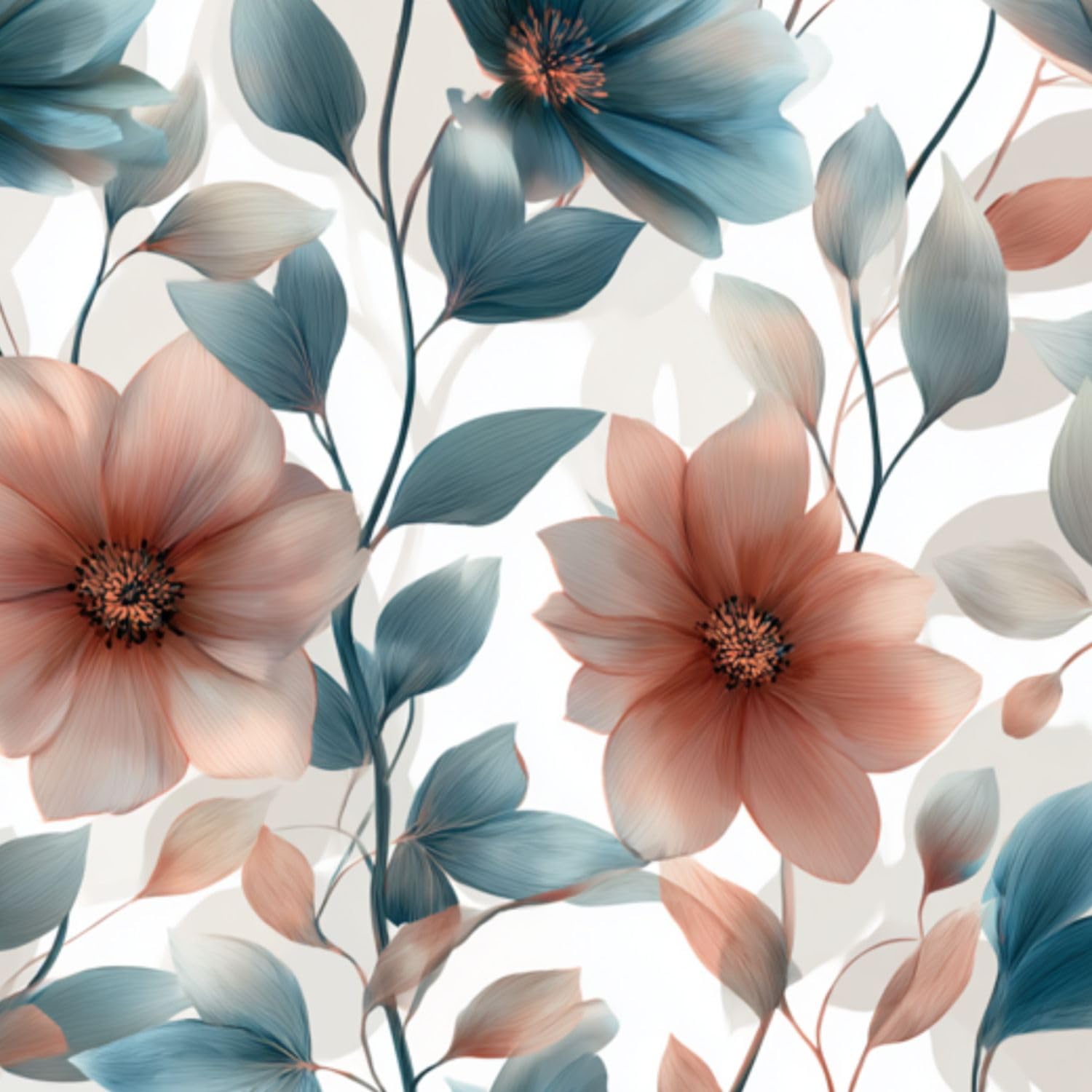 Deruinvaio Multi10 Self Adhesive Feature Removable Romantic Watercolor Wildflower Leaf Peel And Stick Vinyl Wallpaper Roll, Sticky Lining Paper For Bedroom, Living Room, Kitchen Walls