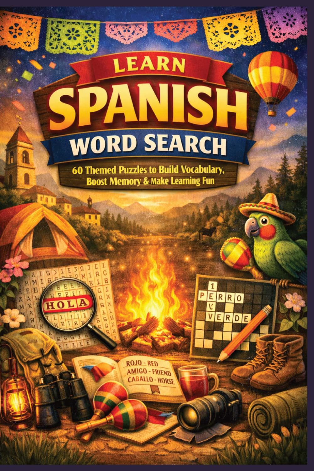 Learn Spanish Word Search: 60 Themed Puzzles to Build Vocabulary, Boost Memory & Make Learning Fun
