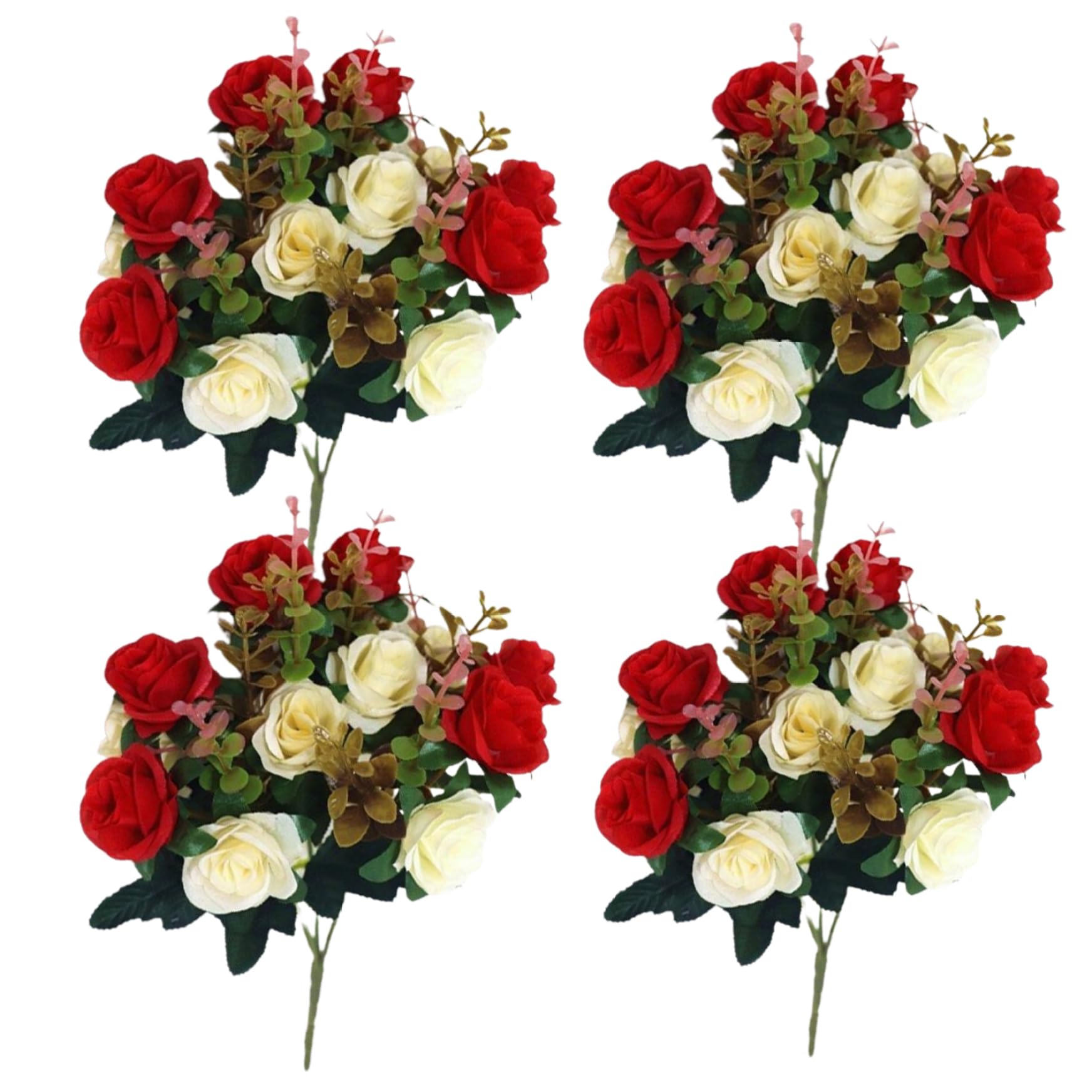 Rosas artificiales para tumbas como memorial de seda que honra el recuerdo en el cementerio