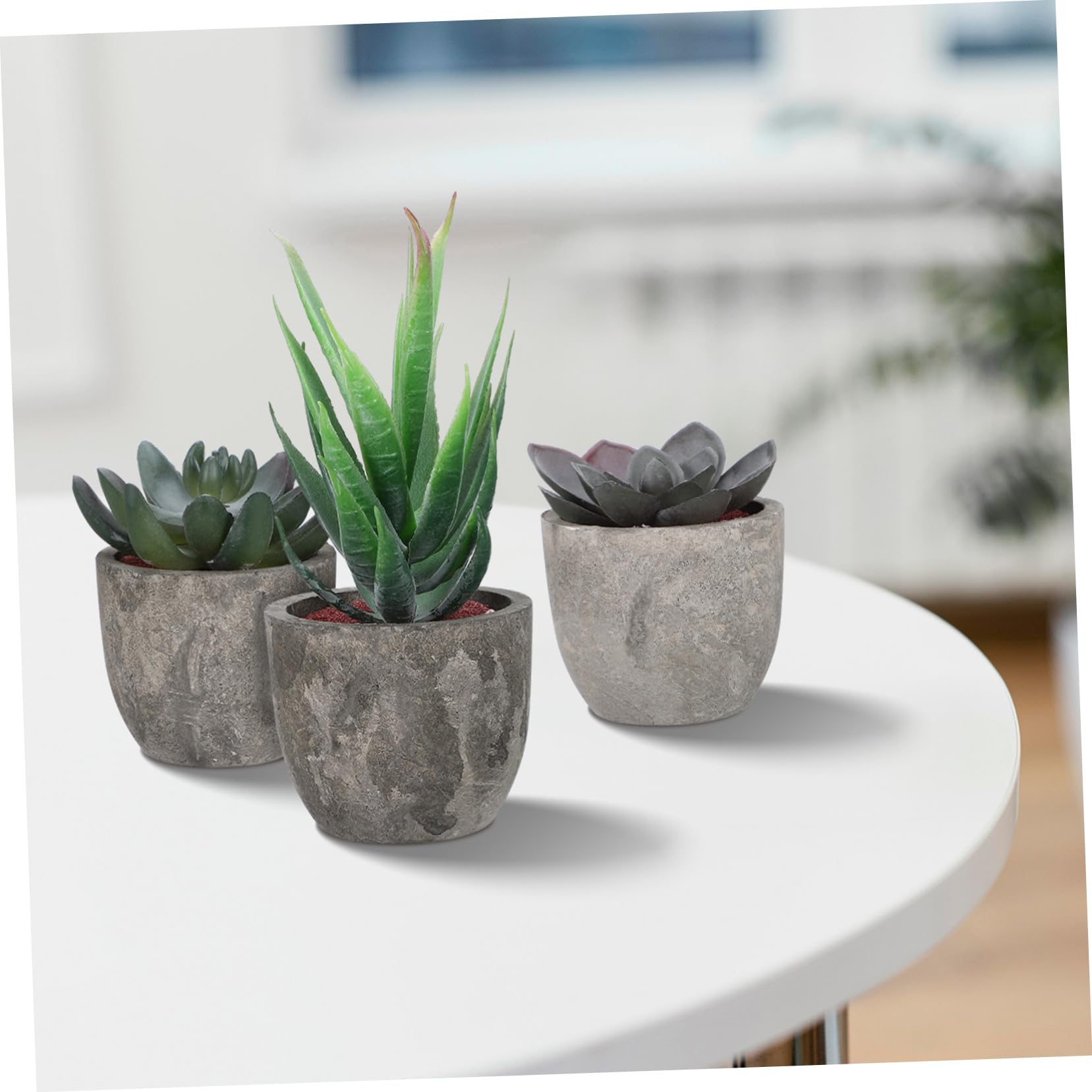 Cabilock Fake Succulent Plant Succulent Plants 3pcs Retro Artificial Succulents Plants Simulation Green Plants Fake Potted Bonsai with Pots for Home Office Decor Artificial Plants Plastic Succculent