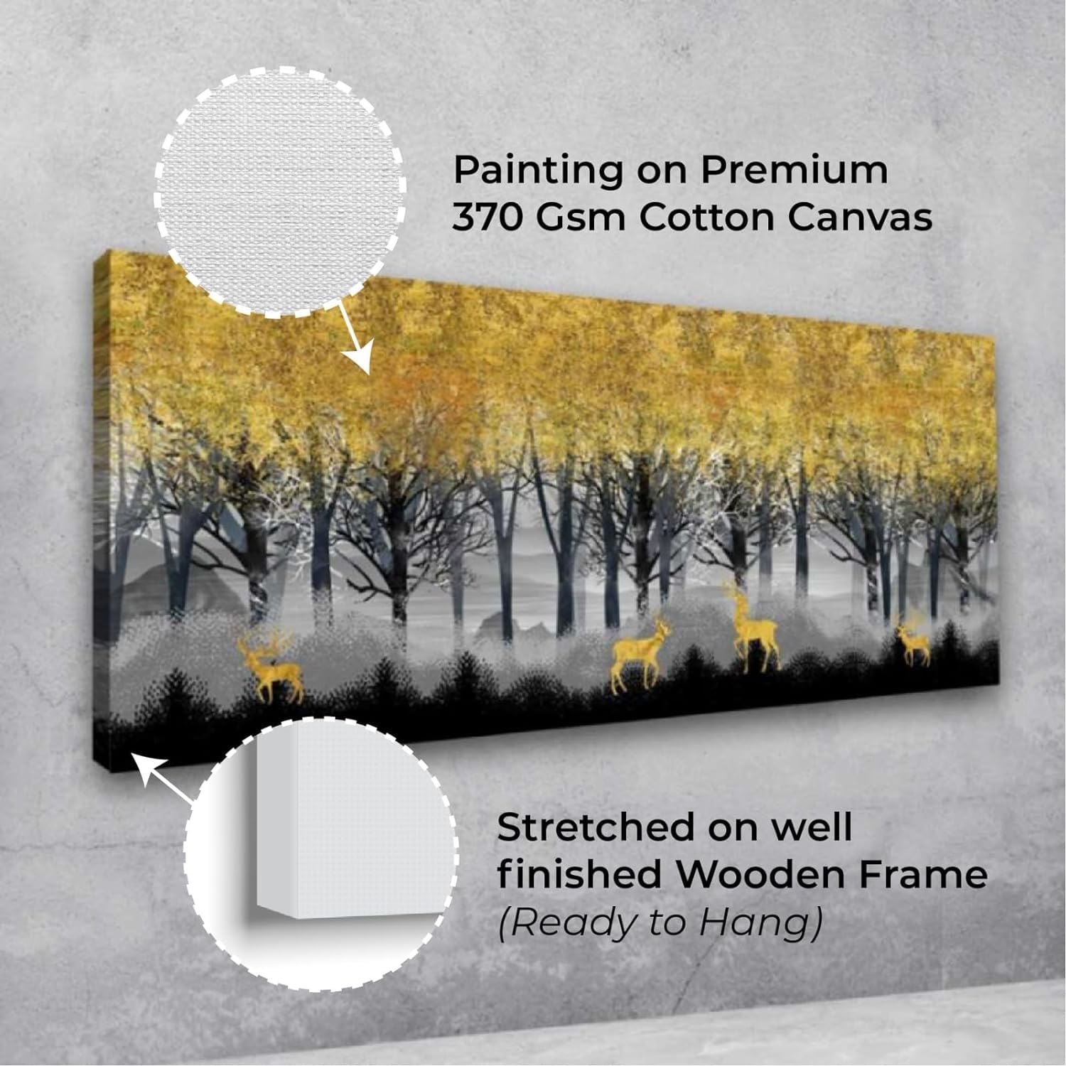 7 Colours Decors Rajasthani Pichwai Cow and Calf Canvas Wall Art Frame – Traditional Modern Painting for Living Room Décor (24 x 24 Inches) 2