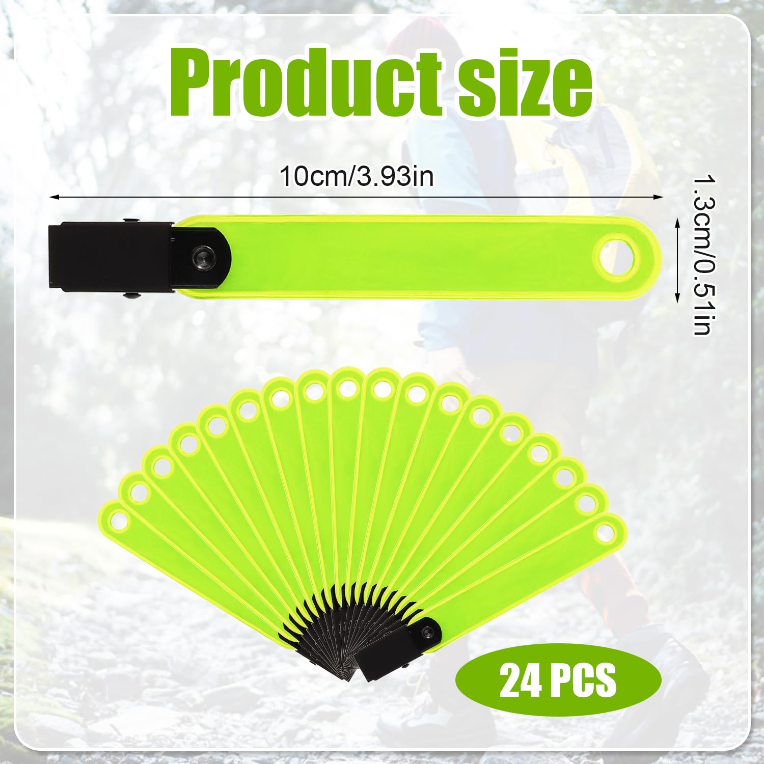 XIHIRCD 24pz Segnavia Riflettenti, Segnavia con Clip Giorno e Notte Segnavia Riflettenti da Caccia Puntine per Segnavia per Escursionismo All'Aperto Campeggio Caccia (Giallo Fluorescente)