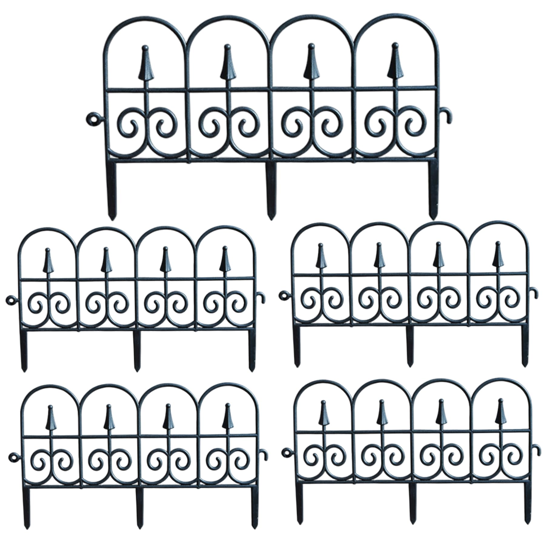 Clôture decorative en plastique lot de 5 panneaux pour bordure jardin et pelouse fleurie