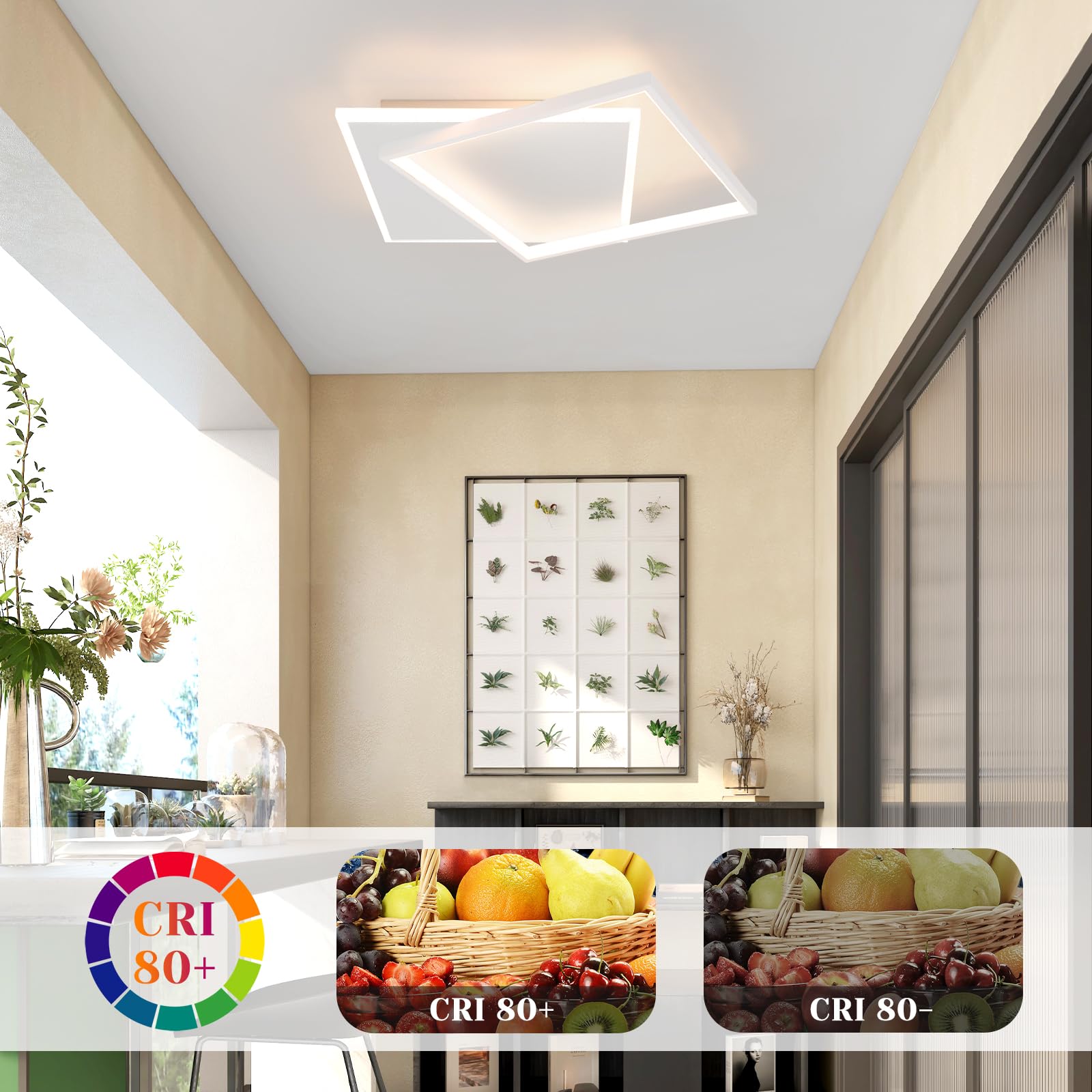 Plafoniera LED A Pannello Dimmerabile Con Telecomando - Moderna, Per Soggiorno E Altre Stanze