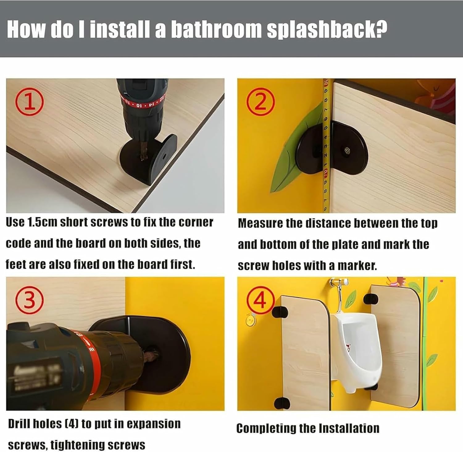 kindergartens Urinal Partition, Wall-Mounted Urinal Baffle, Cartoon Urinal Privacy Screen, Toilet Protection Screen Divider Partition