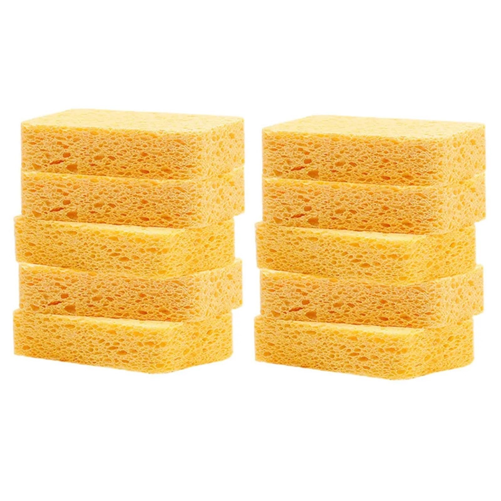 Spugne Cucina Spugna di polpa legno da 2/5/10 pezzi | Gomma for lavare i piatti Tampone abrasivo multiuso su entrambi i lati Cose utili for la cucina(10 Pcs)