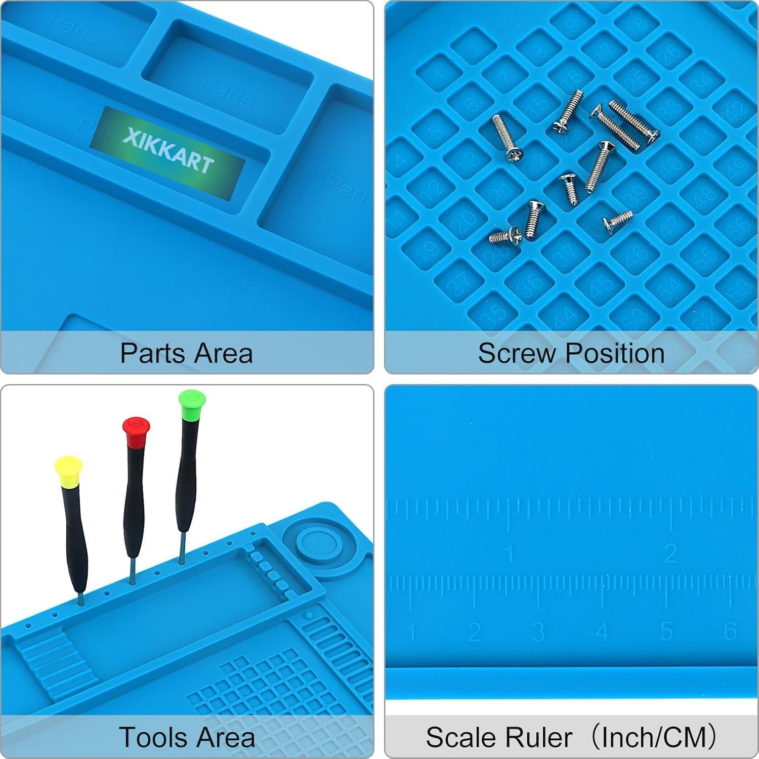 XIKKART Silicone Soldering Mat Heat Resistant up to 932°F – Large 17.8 x 11.8 inch Magnetic Work Mat for Electronics Repair, Cell Phone, Laptop, Computer, Soldering Station (Laptop Repairing Mat) - Image 7 thumbnail