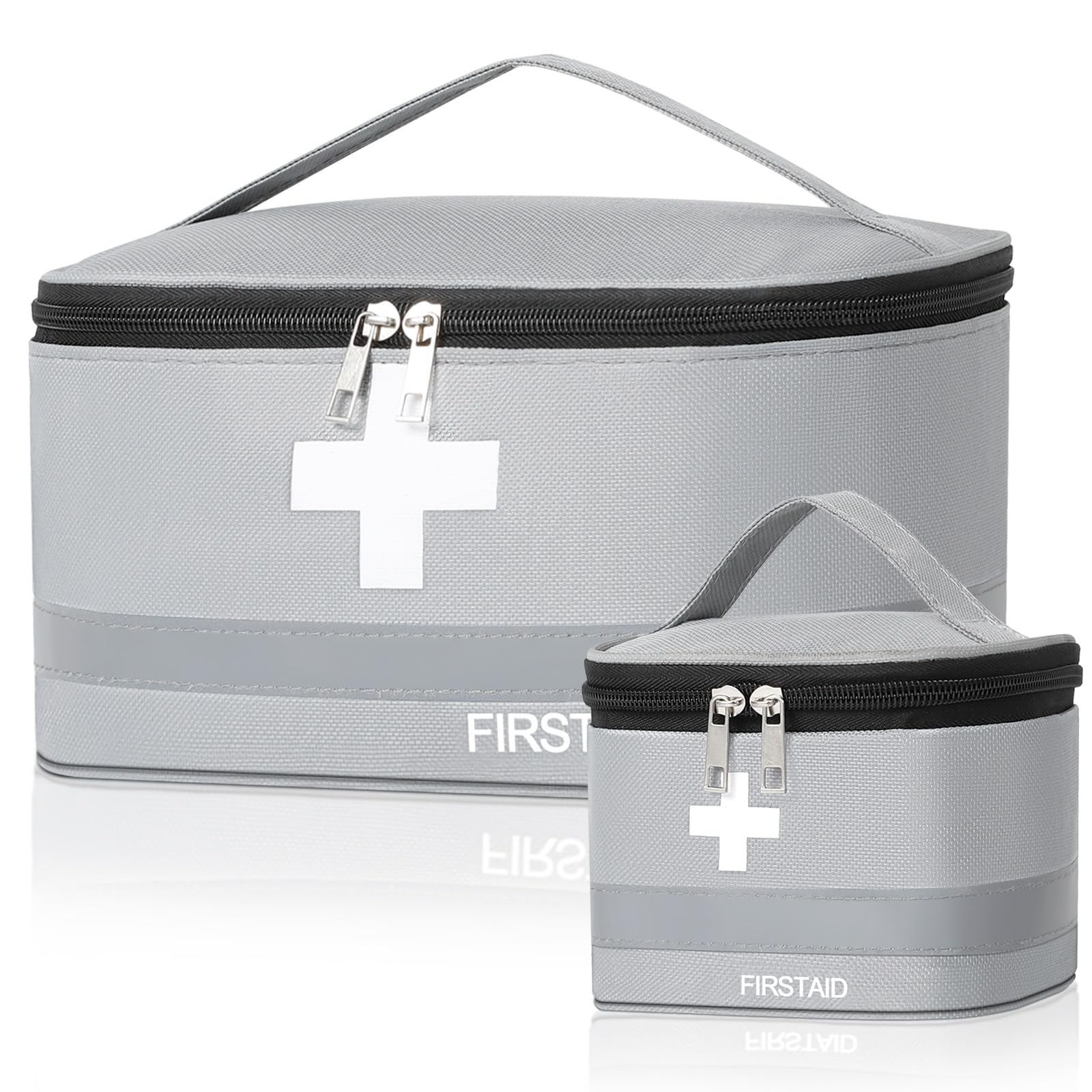 Cozary 2 Pezzi Kit Pronto Soccorso Vuota, Grande & Piccolo Cassetta Pronto Soccorso, Impermeabile Porta Medicine da Viaggio, per Outdoor Viaggio Ufficio Casa