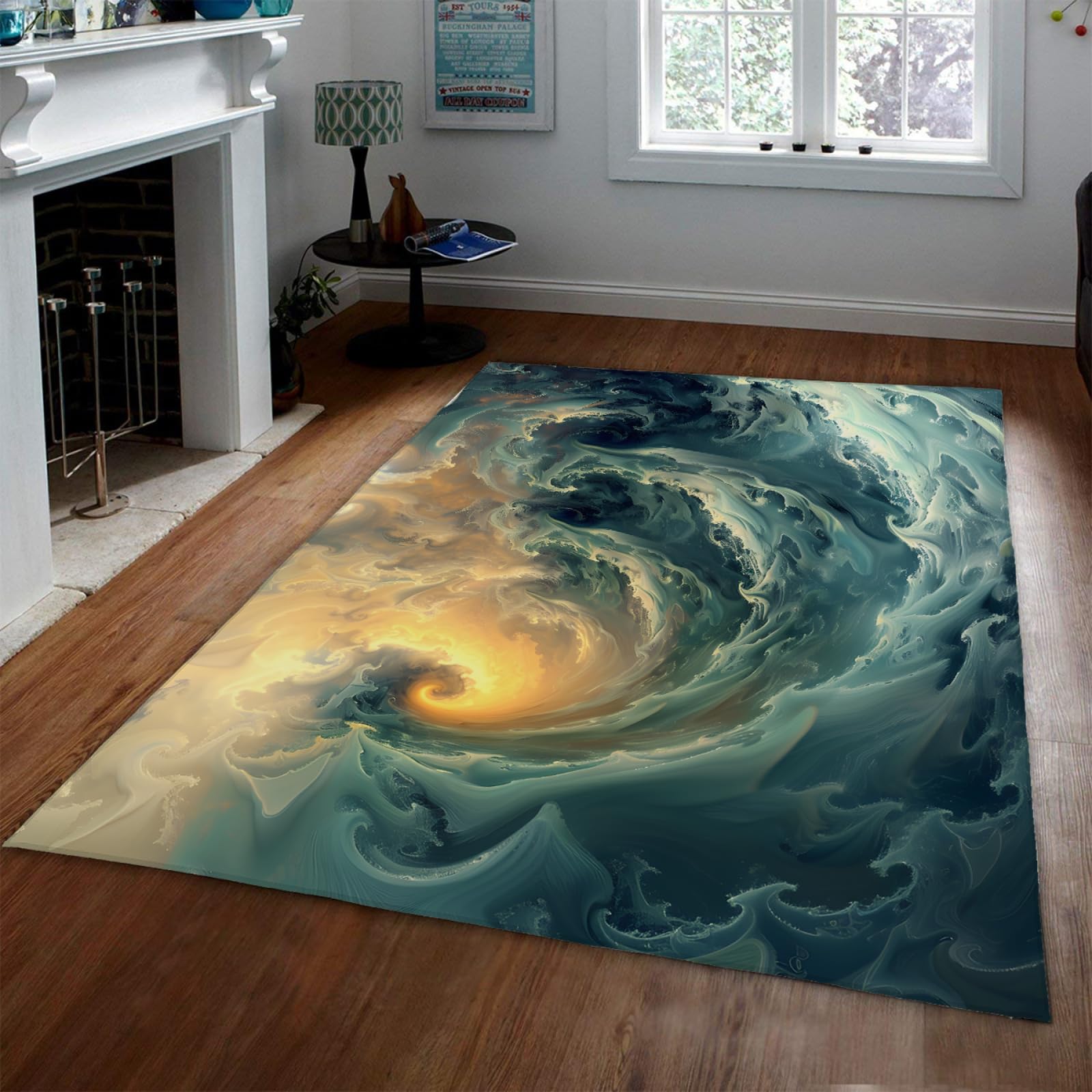 Tapis de sol antiderapant grand format 180x300cm et paillasson rolling waves