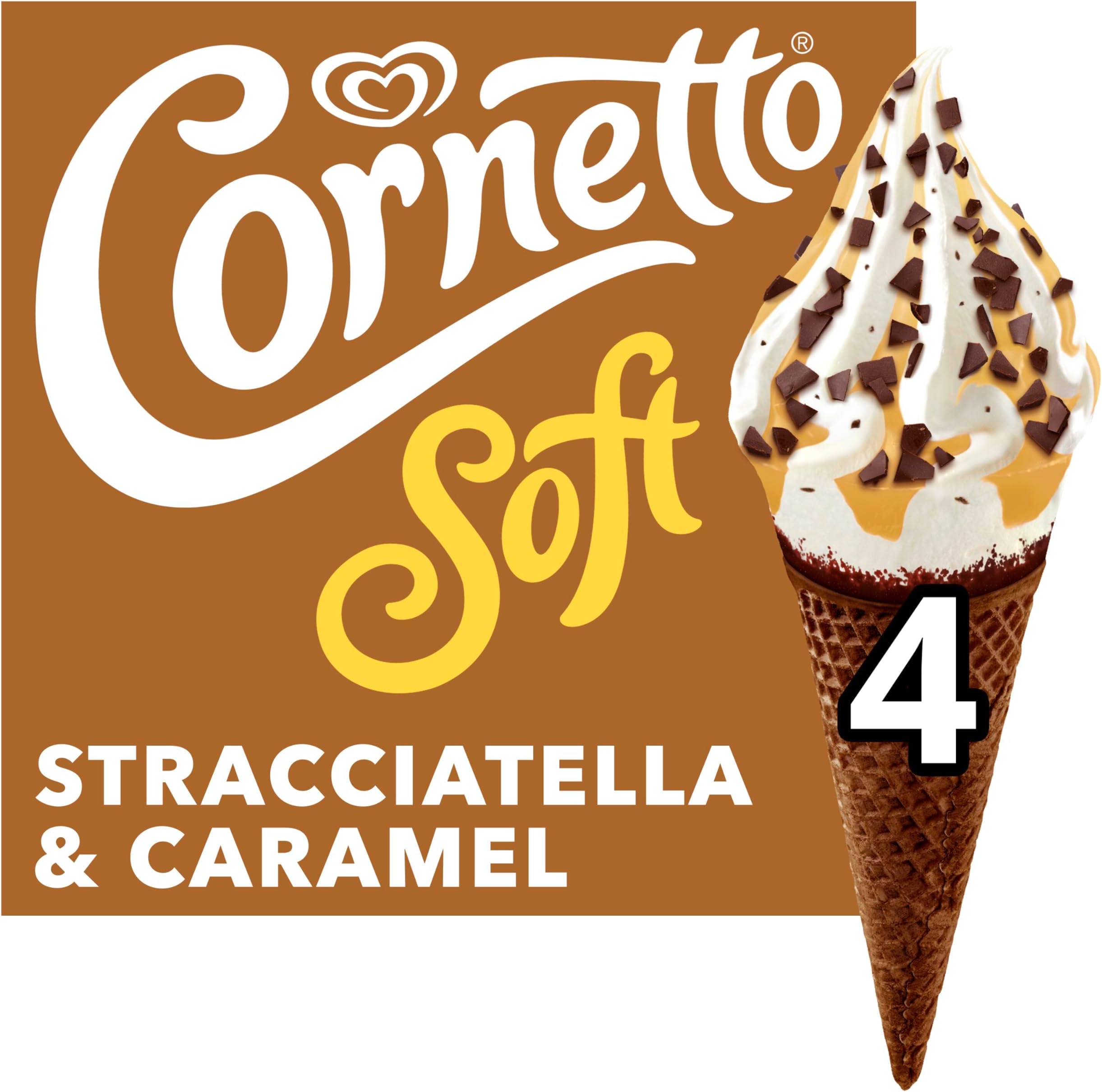 Cornetto Soft Stracciatella Ice Cream Cones 4 x 140ml