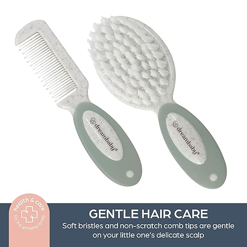 Miniatura 4 de Dreambaby Termómetro digital infrarrojo para la frente sin contacto sin contacto + kit de aseo para bebés de hierba de trigo limpio y ordenado de 9