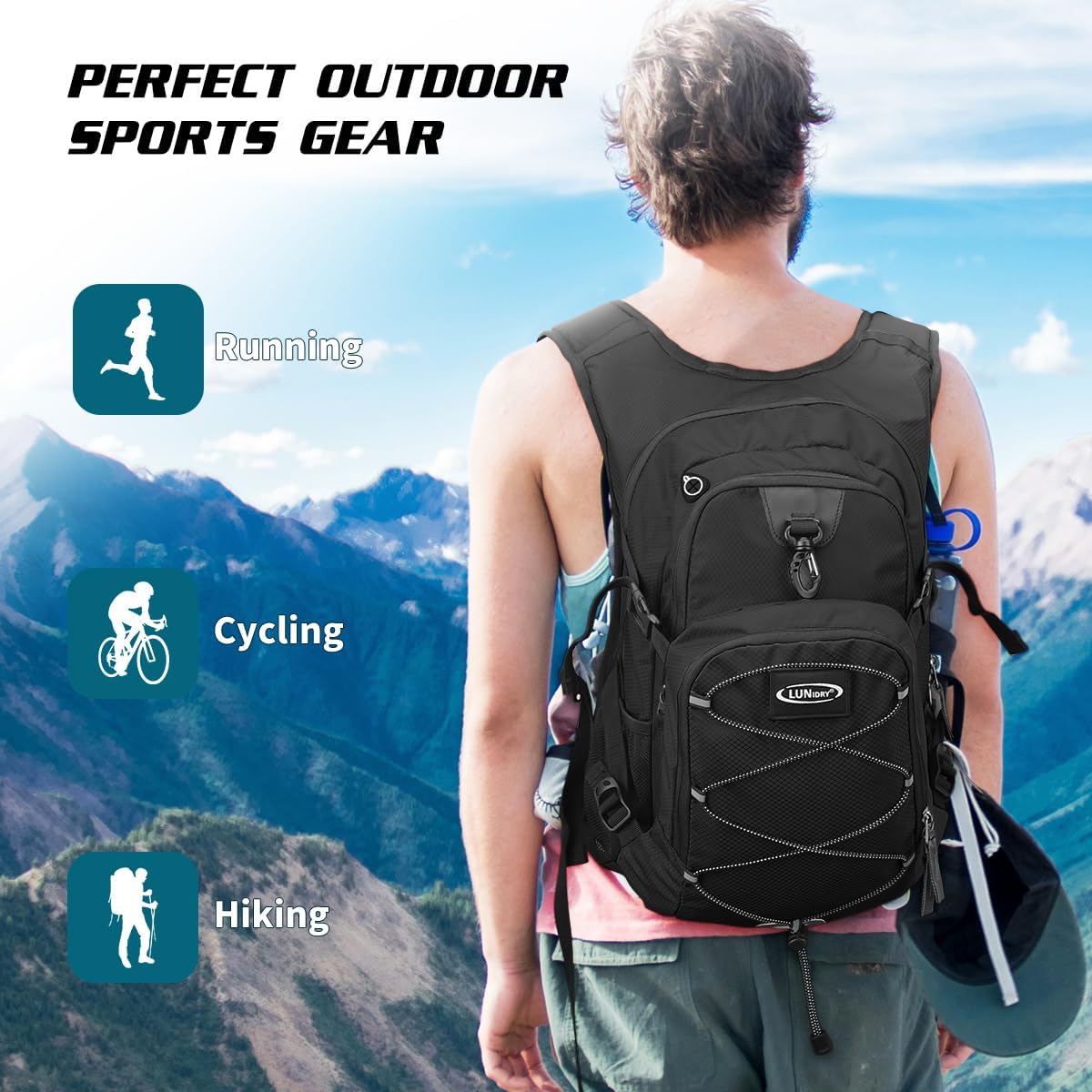 Hydration Backpack with 3L Water Bladder, Insulated Running Hydration Pack Hydropack, Lightweight Water Backpack for Hiking Cycling Camping Biking for Men Women - Image 7