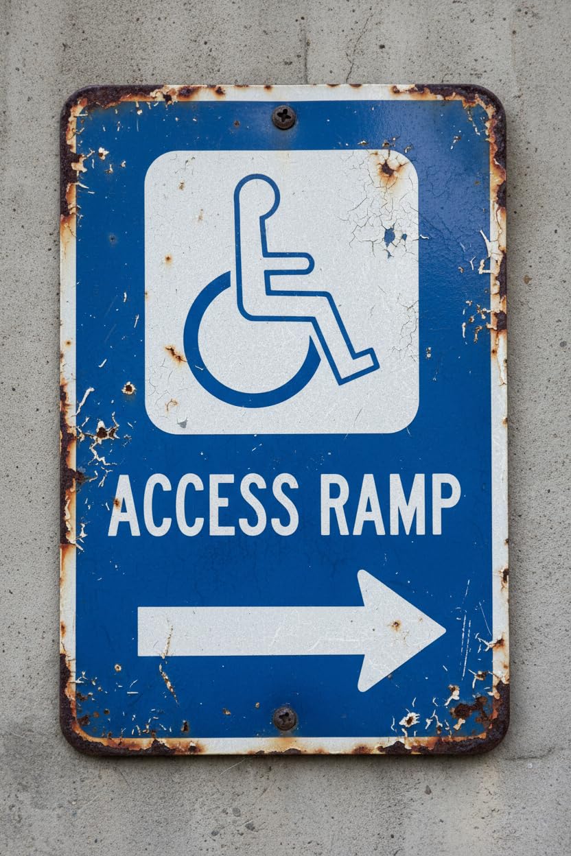 Wall Decor Handicap Access Ramp Direction Arrow Help Right And Left Aluminum Sign 8x12Inch Vintage Signs Plates Printed