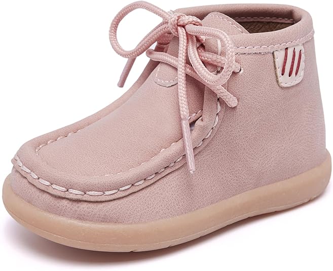 MORENDL Baby Boy & Girl Boots Infant First Walking Shoes Toddler Non-Slip Lace-Up Dress Shoes